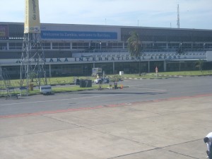 Lusaka International Airport from the plane